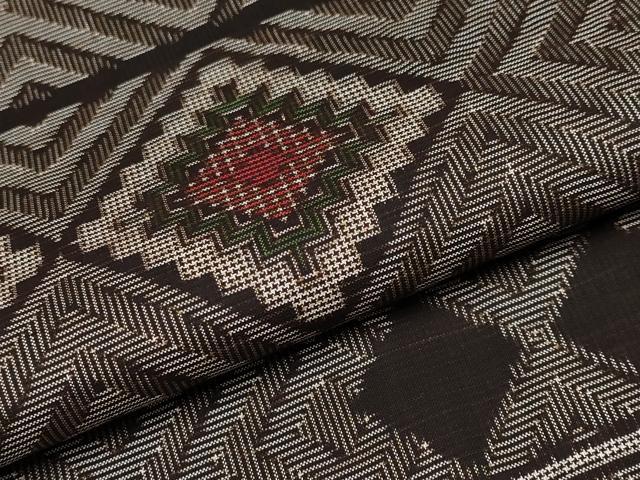 平和屋本店■希少 本場大島紬 龍郷絣 山田工場謹製 証紙付き 逸品 未使用 CYAA1869s5