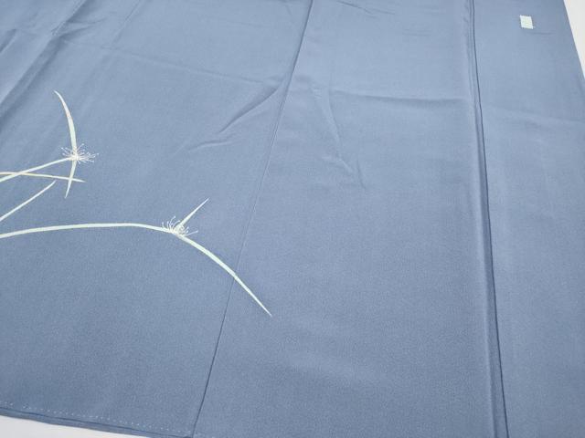 平和屋本店■極上 本加賀友禅作家 由水煌人 訪問着 草花文 西武百貨店扱い 青藤色地 逸品 未使用 CYAA1878s5