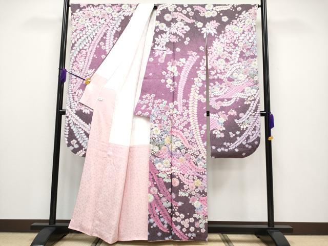 平和屋本店●極上 振袖 辻が花 絞り 暈し染め 金通し地 逸品 CYAA1922s5