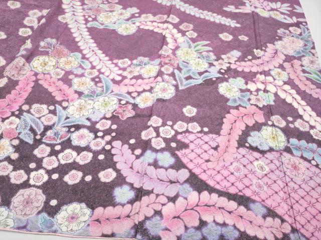 平和屋本店●極上 振袖 辻が花 絞り 暈し染め 金通し地 逸品 CYAA1922s5