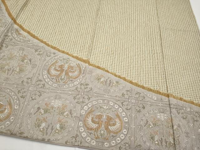 平和屋本店●極上 中国三大刺繍 スワトウ刺繍 総刺繍 訪問着 向かい鳥狩猟丸文 金糸 逸品 CYAA1934s5