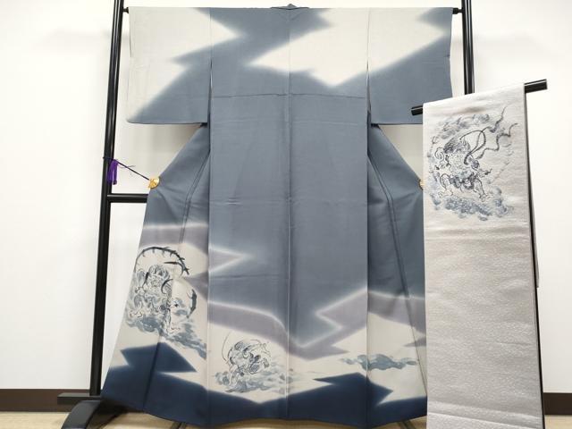 平和屋本店■極上 訪問着・袋帯セット 風神雷神 暈し染め 逸品 CYAA2045s5
