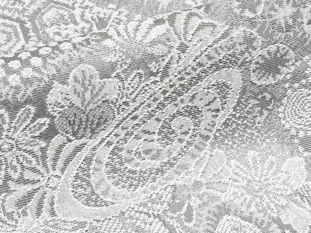 平和屋本店■極上 山岡古都・古都染人 染織美術品 薬墨染 天目織 お召 吉祥花文 反端付き 逸品 未使用 CYAA2119s5