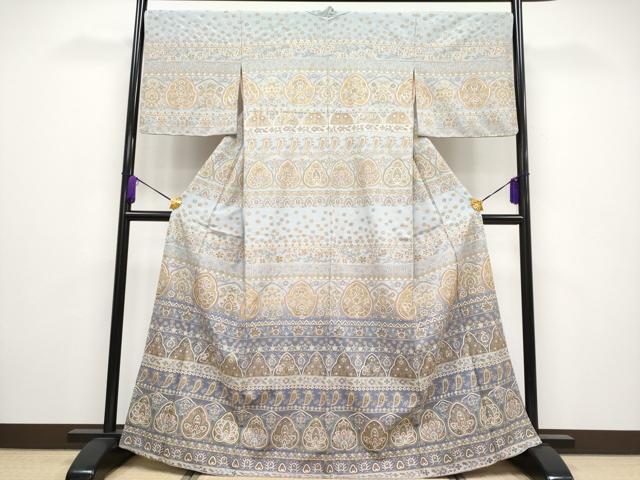 平和屋本店■極上 中国三大刺繍 スワトウ刺繍 訪問着 横段草花文 金糸 逸品 未使用 CYAA2123s5
