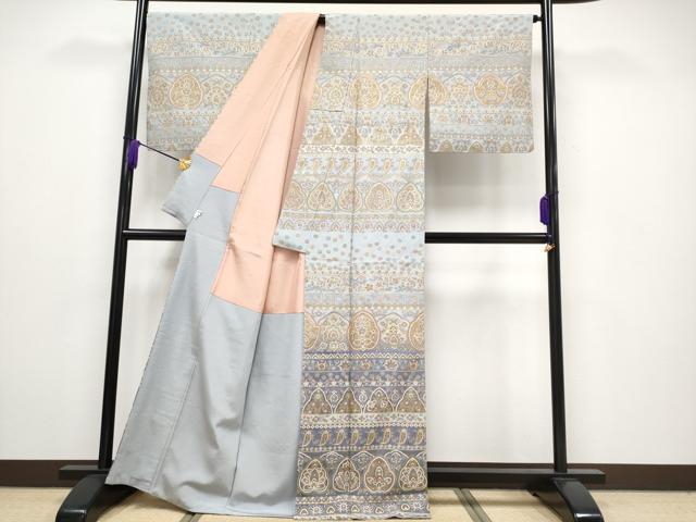 平和屋本店■極上 中国三大刺繍 スワトウ刺繍 訪問着 横段草花文 金糸 逸品 未使用 CYAA2123s5