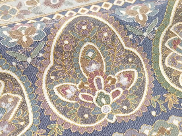 平和屋本店■極上 中国三大刺繍 スワトウ刺繍 訪問着 横段草花文 金糸 逸品 未使用 CYAA2123s5