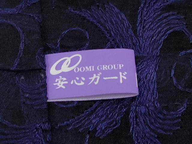 平和屋本店■極上 長羽織・ショールセット オーガンジー スリーシーズン 春夏秋 塵除け 唐草文 深紫色地 逸品 CYAA2138s5