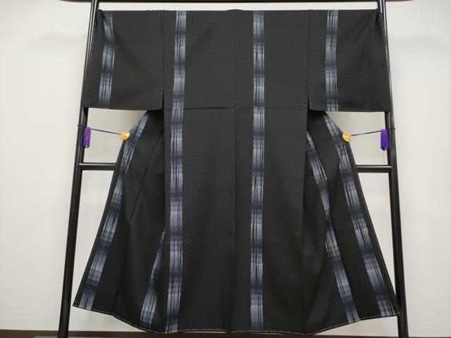 平和屋本店●極上 男性 西陣 本場大島紬 鹿児島大島紬 薩摩花織 大迫織物謹製 黒地 上代59万 証紙付き 逸品 未使用 CYAA2187s5