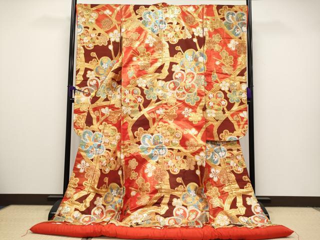 平和屋本店■極上 西陣 川島織物 色打掛 和装 婚礼 結婚式 花嫁 神社挙式 唐織 枝梅 宝尽くし 金銀糸 逸品 CYAA2218s5