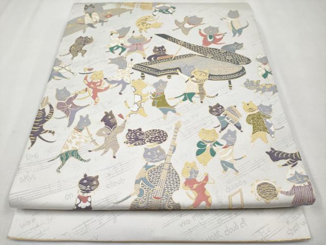 平和屋本店■極上 西陣 まいづる謹製 太鼓柄 京袋帯 Shall we dance? 金糸 逸品 未使用 CYAA2234s5