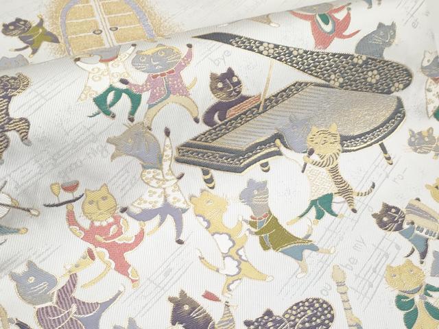 平和屋本店■極上 西陣 まいづる謹製 太鼓柄 京袋帯 Shall we dance? 金糸 逸品 未使用 CYAA2234s5