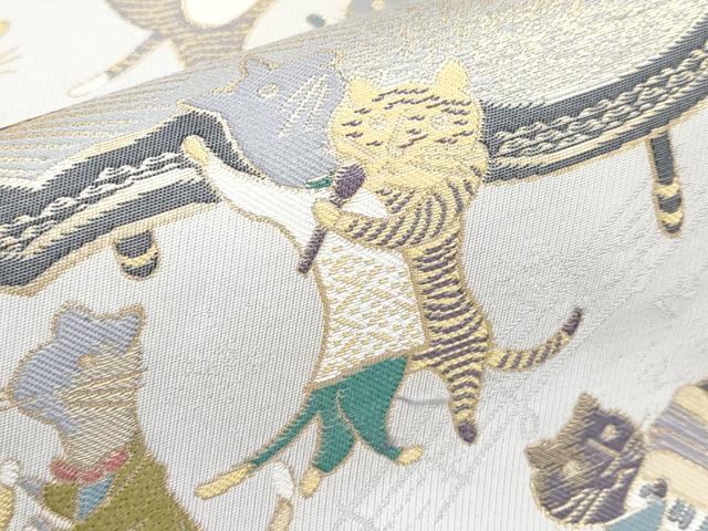 平和屋本店■極上 西陣 まいづる謹製 太鼓柄 京袋帯 Shall we dance? 金糸 逸品 未使用 CYAA2234s5