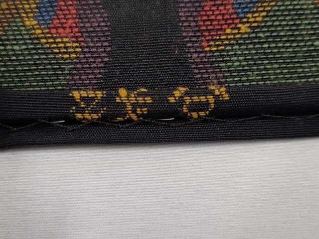 平和屋本店●極上 織物一筋名門 織悦 全通柄 本袋帯 樹林文 黒地 逸品 CYAA2252s5