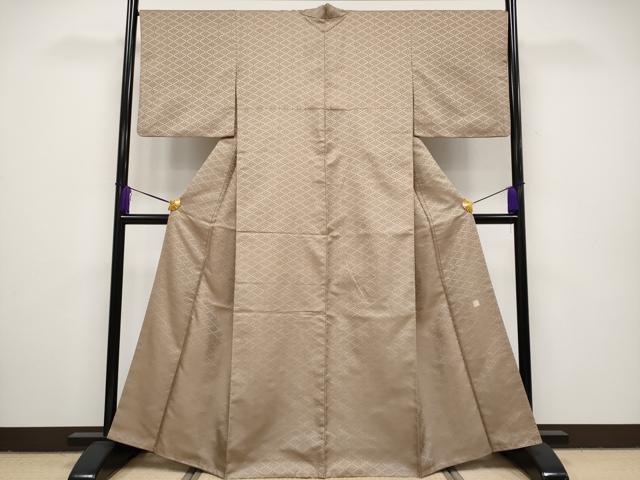 平和屋本店■極上 伝統工芸士 曽根武勇 お召 花菱文 柴染色地 逸品 CYAA2303s5