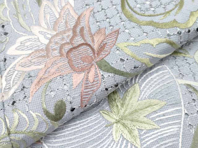 平和屋本店■極上 中国三大刺繍 スワトウ刺繍 総刺繍 訪問着 本場大島紬 更紗花唐草文 逸品 CYAA2306s5