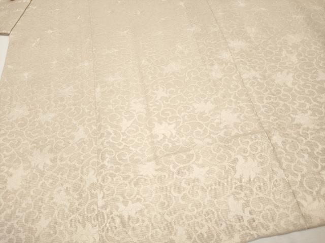 平和屋本店■極上 京都染織メーカー・貴久樹 野蚕糸 ナチュラルタッサー 紋紗 道中着 スリーシーズン ロング丈 証紙・反端 逸品 CYAA2314s5