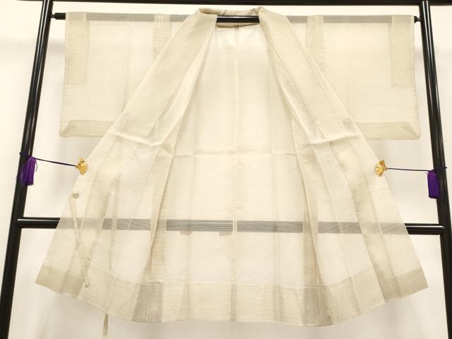 平和屋着物▽極上 スリーシーズン 春夏秋 塵除け 道中着 ロング丈 紗 薄香色地 逸品 CYAA4831s6