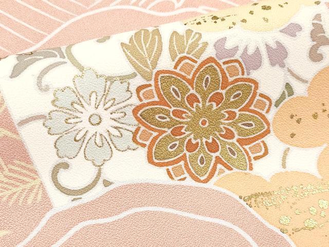 平和屋本店■極上 創業460年・千總 訪問着 駒刺繍 正倉院道長花唐草文 金彩 ときがら茶色地 逸品 CYAA2365s5