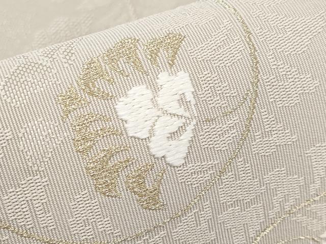 平和屋本店■極上 西陣 河村織物 河村つづれ 八寸名古屋帯 更紗唐草文 金糸 灰梅色地 逸品 CYAA2399s5