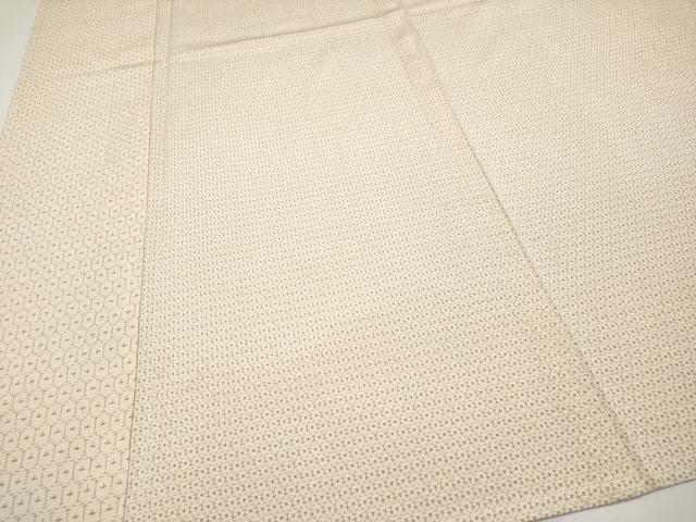 平和屋本店■極上 本塩沢 単衣 110亀甲 変わり亀甲文 肌色地 逸品 CYAA2516s5