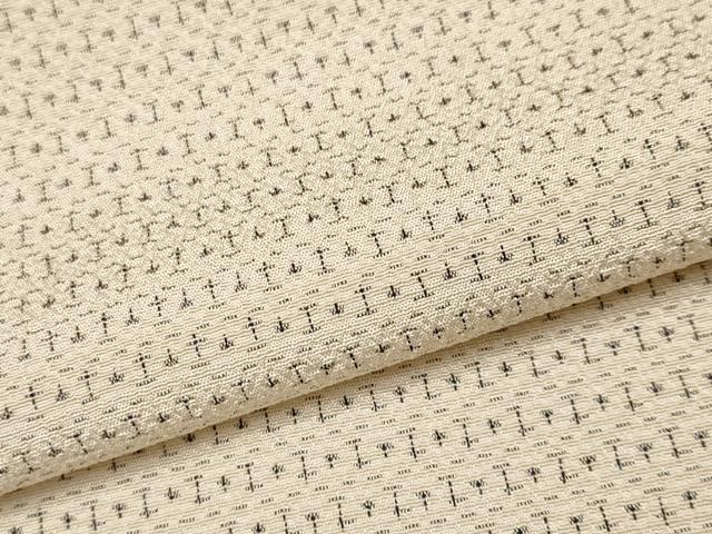 平和屋本店■極上 本塩沢 単衣 110亀甲 変わり亀甲文 肌色地 逸品 CYAA2516s5