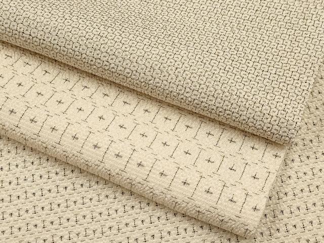 平和屋本店■極上 本塩沢 単衣 110亀甲 変わり亀甲文 肌色地 逸品 CYAA2516s5