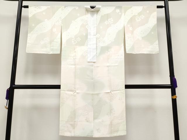 平和屋本店●上質な長襦袢 無双仕立て 鈴舞桜地紋 暈し染め 逸品 未使用 CYAA2530s5