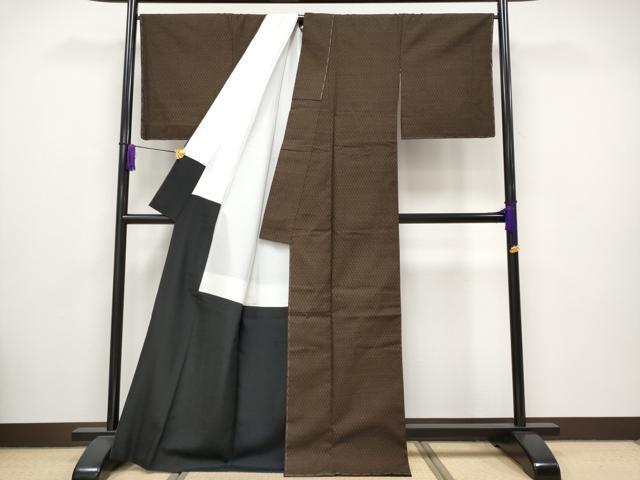 5平和屋本店■極上 国指定重要無形文化財 本場久米島紬 田里トミ作 手織 草木染 泥染 証紙付き 逸品 未使用 CYAA2595s5