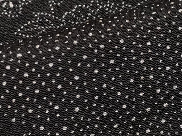 平和屋本店●極上 江戸小紋 斜線枝花文 黒地 鬼しぼ縮緬 逸品 CYAA2599s5