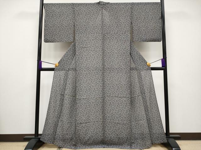 平和屋着物*極上 夏物 江戸小紋 絽 花尽し 黒地 さが美扱い 逸品 CYAA2609s5