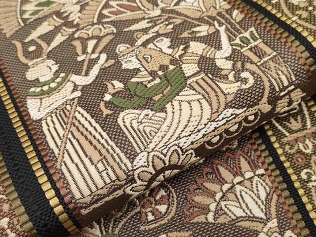 平和屋着物■極上 本場筑前博多織 八寸名古屋帯 渡来間道 証紙付き 逸品 CYAA2697s5