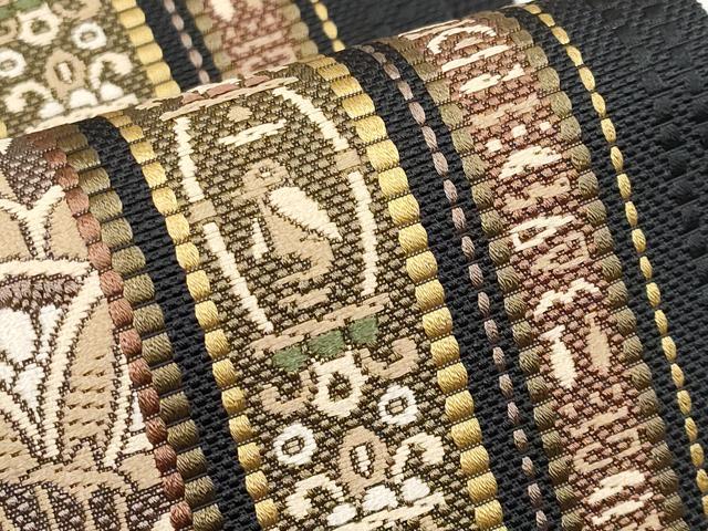 平和屋着物■極上 本場筑前博多織 八寸名古屋帯 渡来間道 証紙付き 逸品 CYAA2697s5