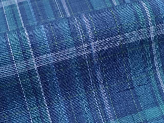 平和屋着物●極上 紬 格子柄 逸品 未使用 CYAA5021s6