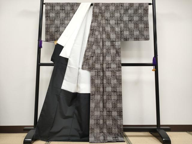 平和屋本店●極上 本場大島紬 十八算 12マルキ 泥染め 抽象文 永長織物謹製 証紙付き 逸品 CYAA2714s5