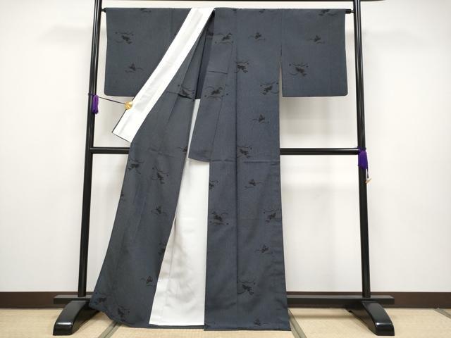 平和屋着物▽極上 本塩沢 単衣 兎露芝文 逸品 CYAA2758s5