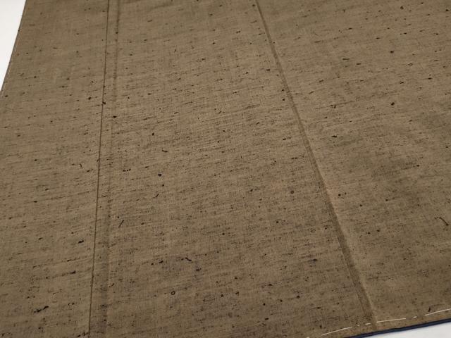 平和屋着物■極上 男性 髭紬 アンサンブル 色無地 黄枯茶色 逸品 未使用 CYAA2800s5