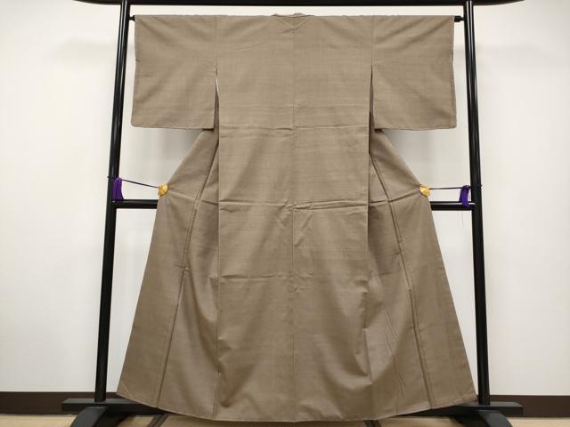 平和屋着物●極上 結城紬 奥順 はたおり娘 色無地 黄枯茶色地 証紙付き 逸品 未使用 CYAA2853s5