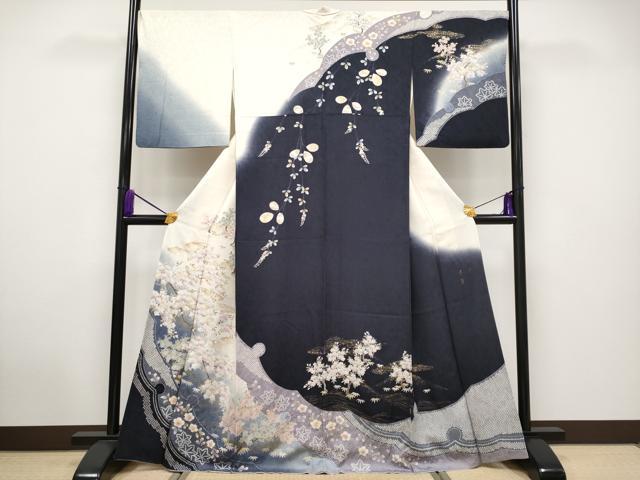 平和屋着物■極上 訪問着 駒刺繍 絞り 雪輪枝花文 金彩 逸品 CYAA2865s5