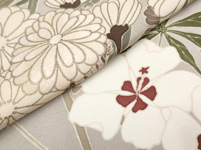 平和屋本店■極上 中井恭三 訪問着 京友禅 刺繍 枝花文 たとう紙付き 金彩 枯野色地 逸品 CYAA2914s5