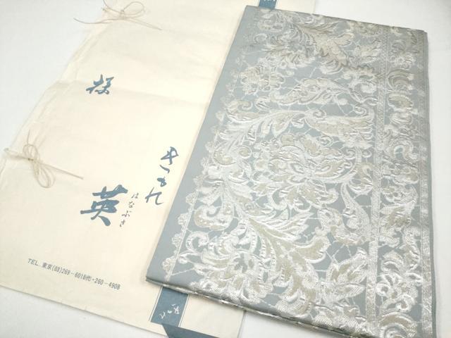 平和屋着物●極上 西陣 川島織物 洗える最高級着物 <英>はなぶさ謹製 六通柄本袋帯 更紗唐草文 銀糸 たとう紙付き 逸品 CYAA2980s5