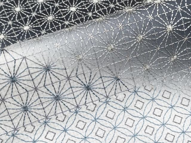 平和屋本店■極上 訪問着 本場染大島紬 総刺繍 刺し子 吉祥文 暈し染め 黒地 逸品 未使用 CYAA3007s5
