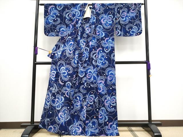 平和屋着物∴極上 夏物 浴衣 有松鳴海絞り 乱菊 綿 逸品 CYAA3016s5