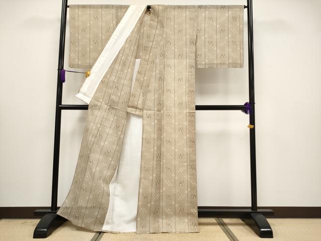 平和屋本店*極上 夏物 本場琉球絣 夏琉球 白茶色地 逸品 CYAA5069s6