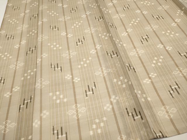 平和屋本店*極上 夏物 本場琉球絣 夏琉球 白茶色地 逸品 CYAA5069s6
