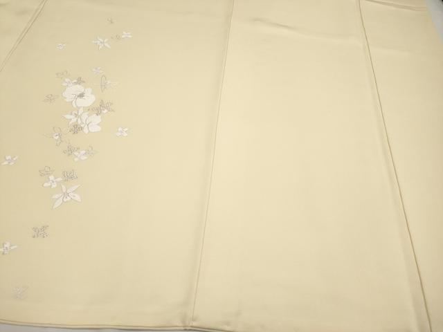 平和屋本店●極上 訪問着 総刺繍 手刺繍 胡蝶蘭 金銀糸 蜂蜜色地 逸品 CYAA5049s6