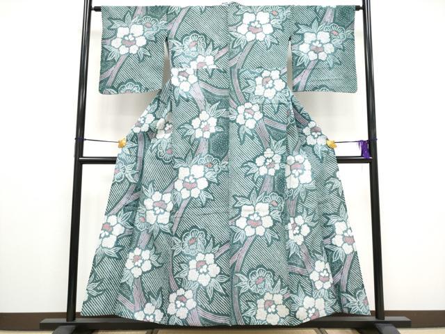 平和屋着物∴極上 夏物 浴衣 有松鳴海絞り 枝花文 綿 逸品 CYAA5099s6