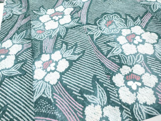 平和屋着物∴極上 夏物 浴衣 有松鳴海絞り 枝花文 綿 逸品 CYAA5099s6