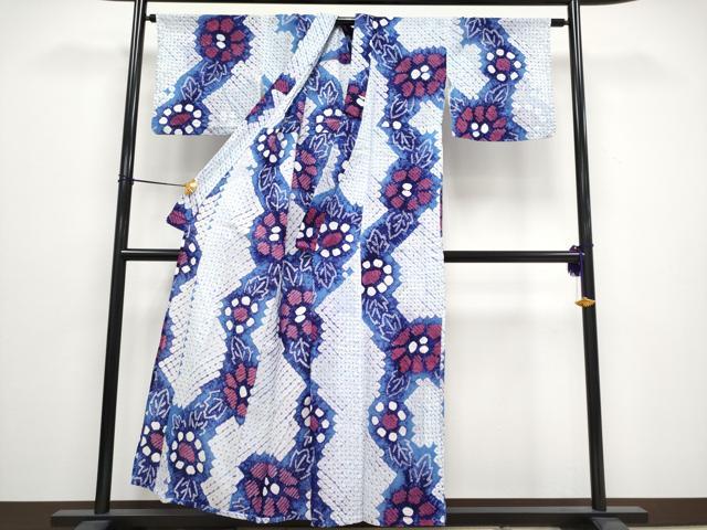 平和屋着物∴極上 夏物 浴衣 有松鳴海絞り 草花文 綿 逸品 CYAA3094s5