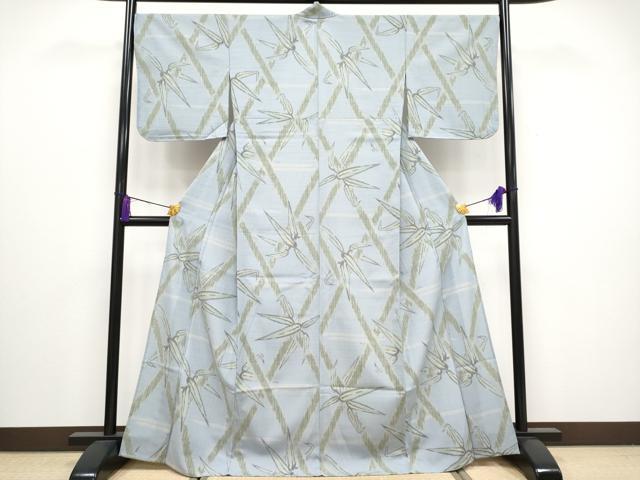 平和屋着物∴極上 夏物 撫松庵 セオアルファ 小紋・浴衣兼用 笹竹文 淡藤色地 洗える着物 逸品 未使用 CYAA3130s5