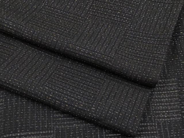 平和屋着物▽極上 スリーシーズン 春夏秋 塵除け 道中着 ロング丈 市松紋紗 黒地 金通し地 逸品 CYAA3150s5